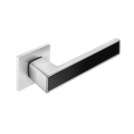 Дверні ручки A-2015/E20 MC/BLACK - матовий хром/чорна вставка ALUMINIUM A-2015/E20 MC/BLACK LINDE Китай, фото 2