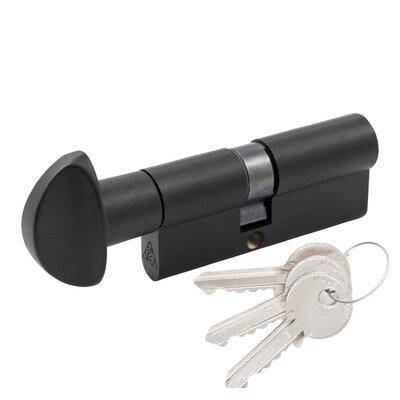 Циліндровий механізм 117F 40X30Т КЛЮЧ/ТУМБЛЕР BLACK - матовий чорний BRASS 52765 CORTELLEZZI PRIMO Італія, фото 1
