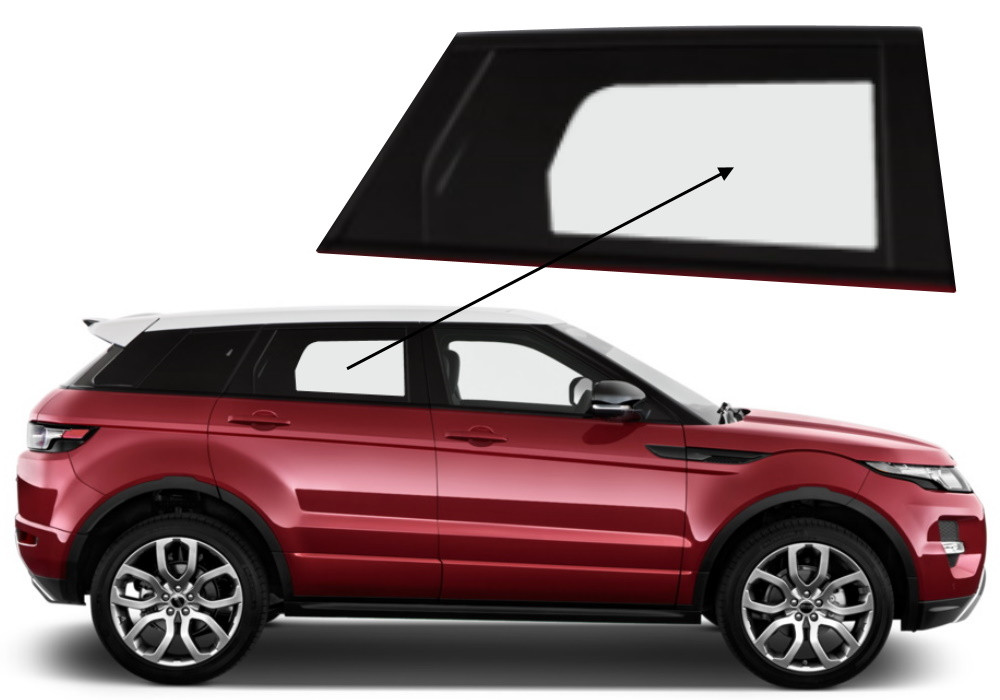 Бічне скло Land Rover Range Rover Evoque 5D 2011-2018 задніх дверей праве, фото 1