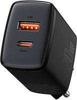 Мережевий зарядний пристрій Baseus Compact PD Charger Type-C + USB 20W Black (CCXJ-B01)