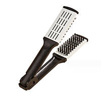 Щітка-браш для випрямлення волосся з натуральною щетиною та керамічним покриттям Hots Professional New, біла