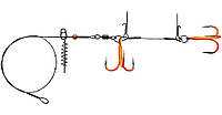Оснастка Gurza для силиконовых приманок STINGER PIKE RIG DUO ST36 # 1/0 BC 1 шт.,L-3160-145