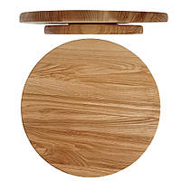 Поворотний столик для тортів піци дерев'яний 45 см дуб