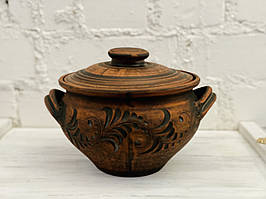 Супник 2.5 л із ручками з червоної глини