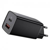 Мережевий зарядний пристрій Baseus GaN2 Lite Quick Charger 65W (1Type-C + 1USB) Black (CCGAN2L-B01)