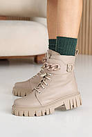 Жіночі черевики шкіряні зимові бежеві Vlamax Б 67 на хутрі, Розмір: 38, 39