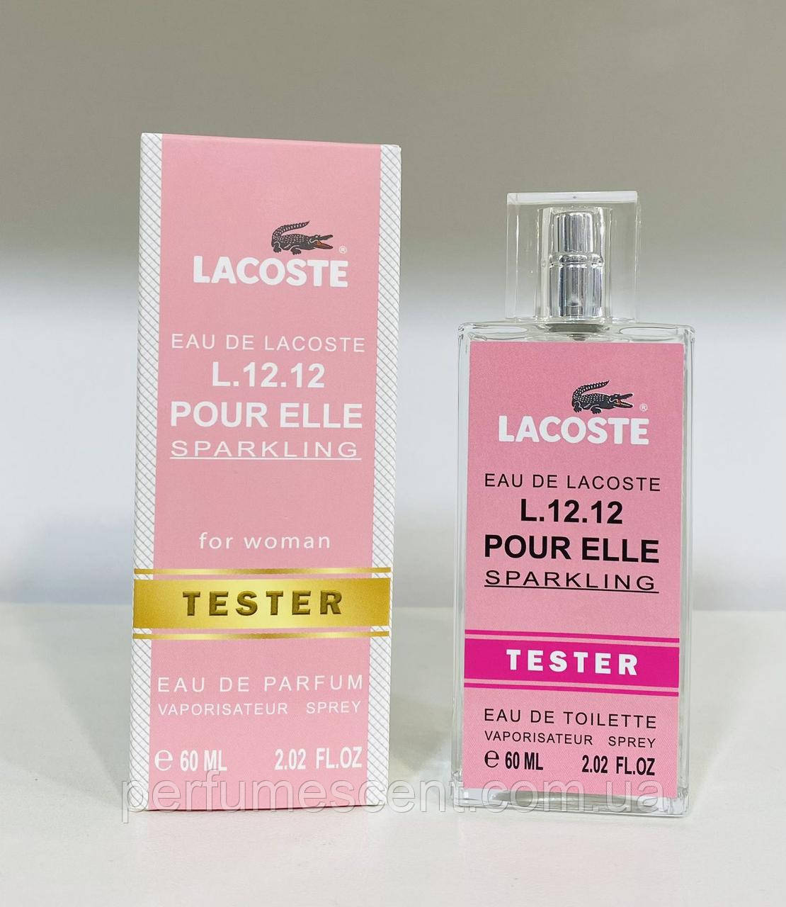 Тестер 60ml женский Lacoste Eau De L.12.12 Pour Elle Sparkling