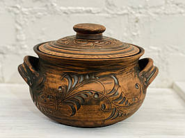 Супник 3л з ручками з червоної глини