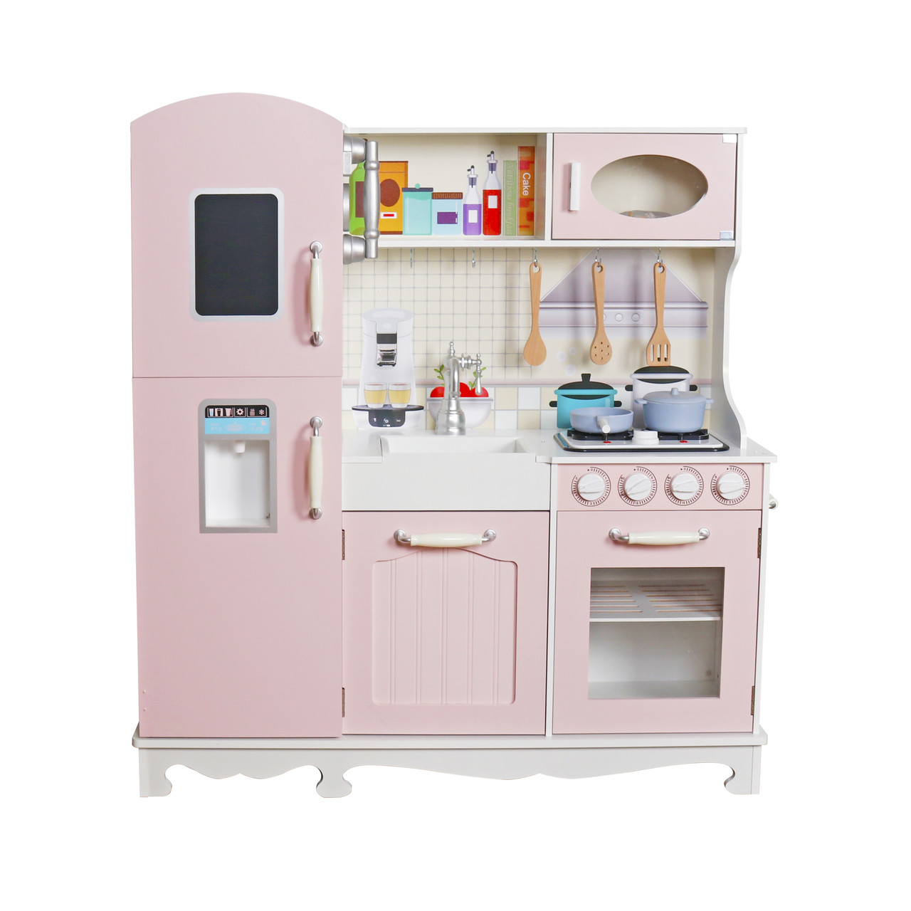 Дитяча кухня дерев'яна AVKO Ліана Pink, звукові та світлові ефекти + аксесуари