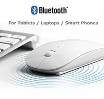 Миша Bluetooth бездротова ультратонка — біла. Комп'ютер/ноутбук/планшет/смартфон/iPad