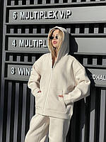 Спортивний трикотажний костюм жіночий, кофта з капюшоном на блискавці і та штани з подвійною гумкою 42 по 48 розмір, фото 6