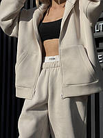 Спортивний трикотажний костюм жіночий, кофта з капюшоном на блискавці і та штани з подвійною гумкою 42 по 48 розмір, фото 5