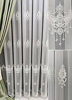 Турецкий тюль ВМВ451 белый с вышивкой на бамбуке прекрасно подойдет в спальню гостинную