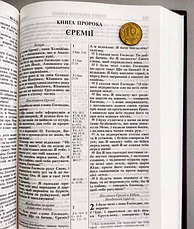 Біблія українською мовою Огієнко маленького формату 13*18 см бордова із закладкою, фото 3