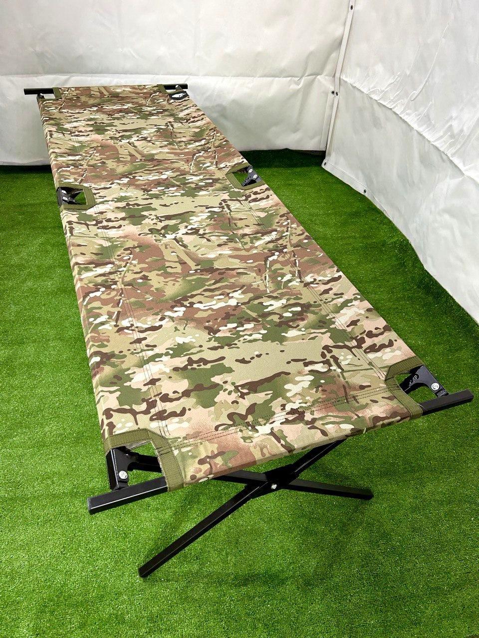 Розкладачка 197×64×49 см армійське ліжко військове польове. Мультикам, фото 1