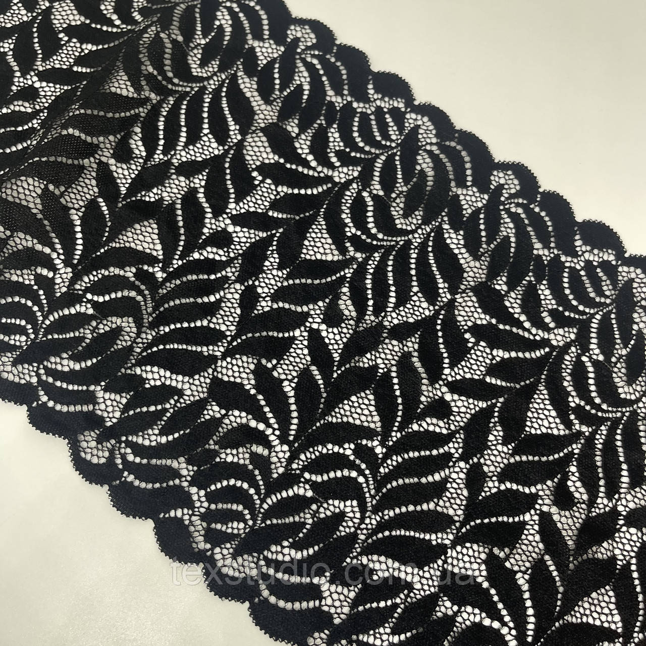 Мереживо "Алекса" еластичне чорне 21 см., фото 1