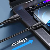 Кабель для Айфона Usams US-SJ500 U68 Lightning Charging & Data Cable 1m Black