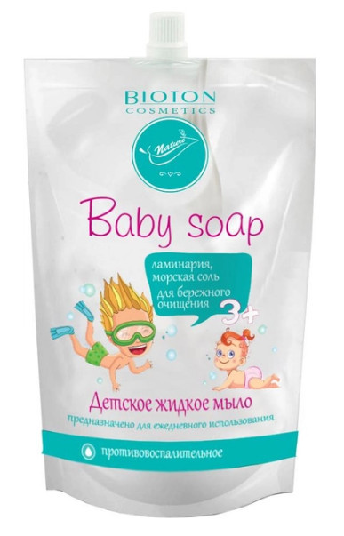 Рідке мило для дітей Bioton Nature з ламінарією і морською сіллю 450мл (4820026151328)