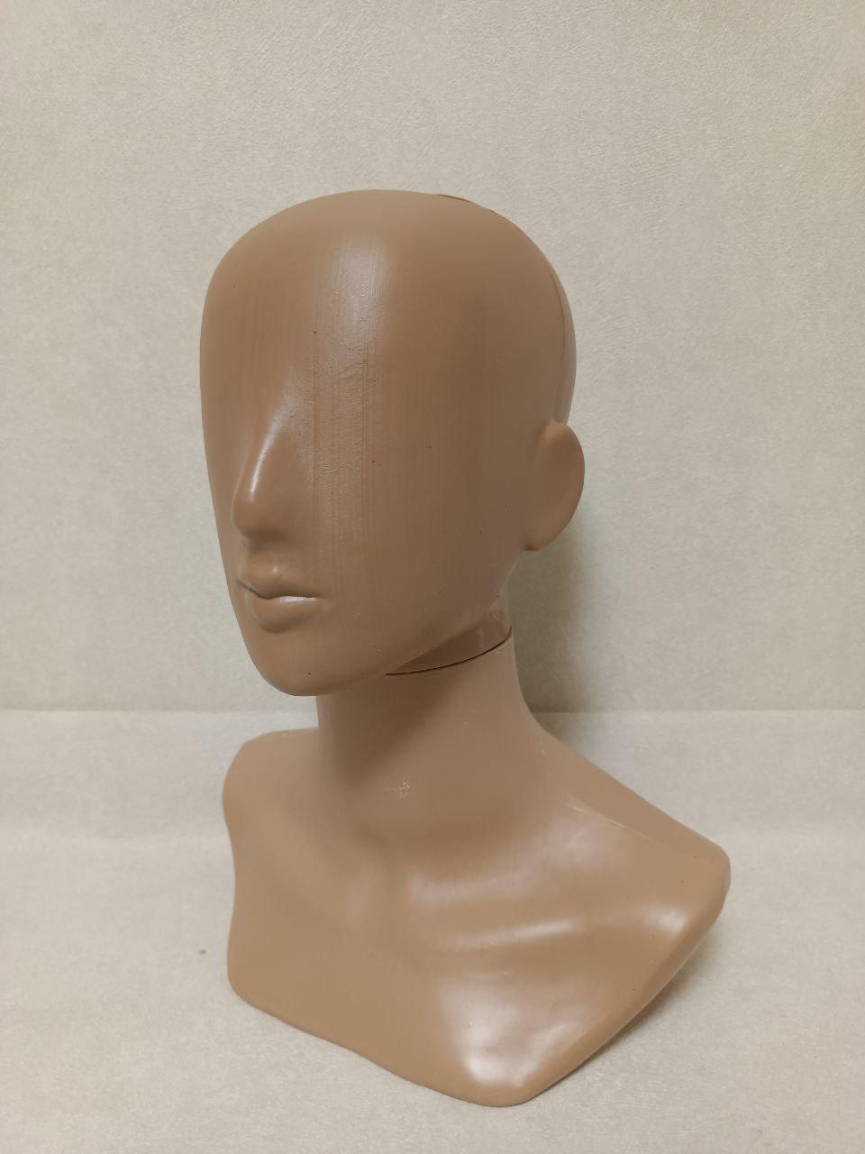 Жіночий манекен голови тілесний з підставкою (безликий), фото 1