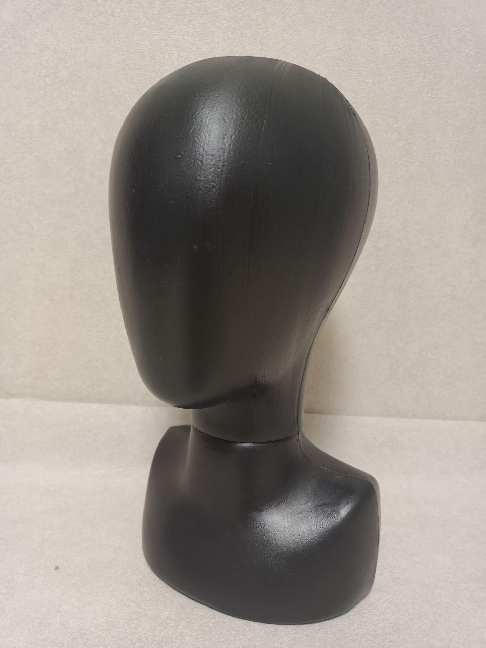 Манекен дитячої голови чорний з бюстом безликий, фото 1