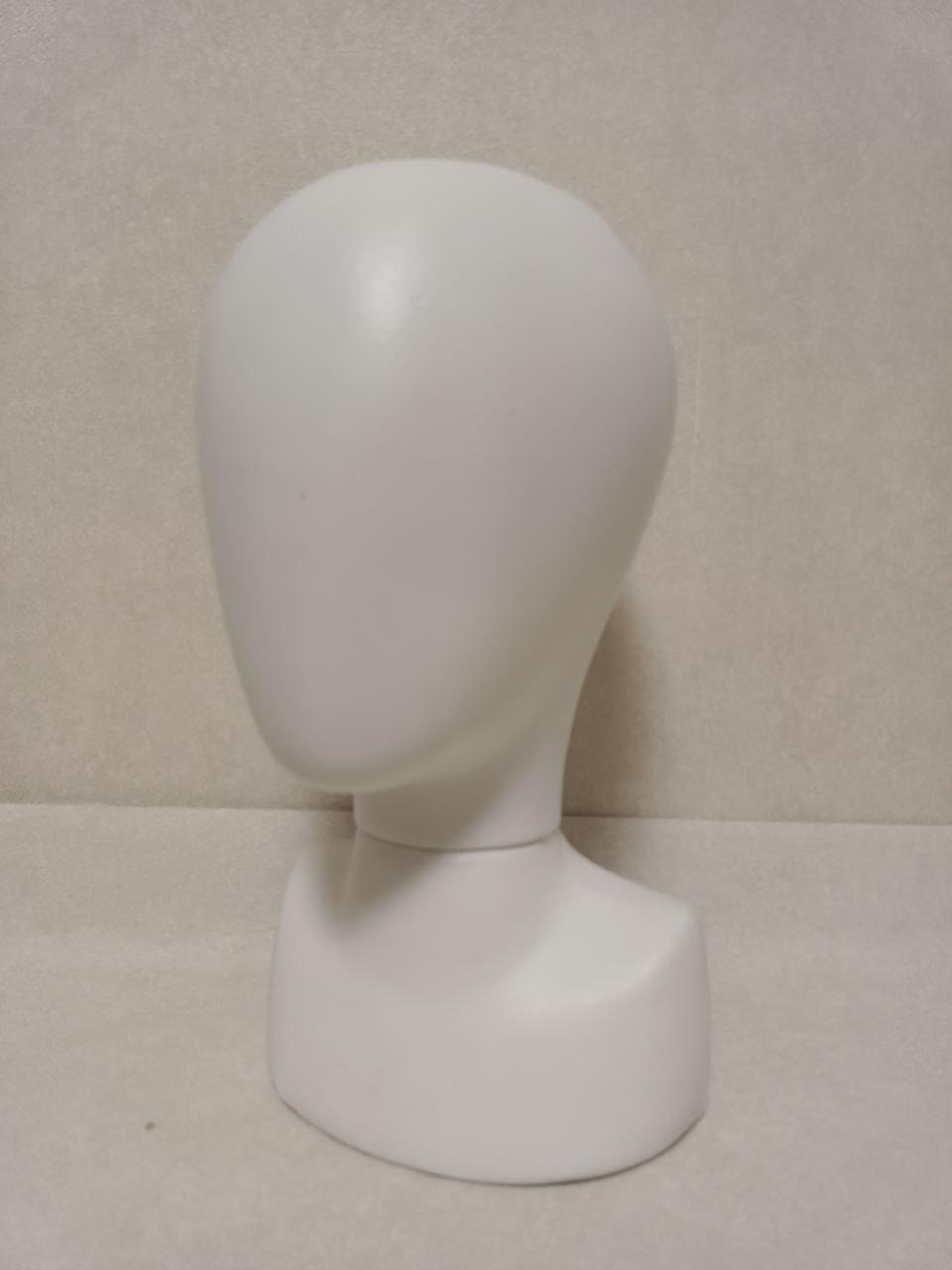 Манекен дитячої голови білий з бюстом безликий, фото 1