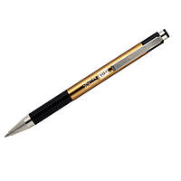 Ручка подарункова Zebra 301А синя 0,7 мм, металева, автомат, золотий корпус