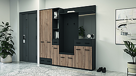 Передпокій (прихожа) з ДСП Амбре дуб артизан/антрацит Світ Меблів