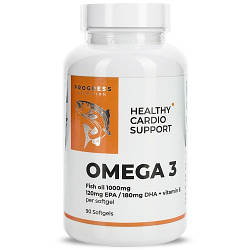 Вітаміни Омега 3 Progress Nutrition Omega 3 Fish Oil 1000 mg (90 капсул.)