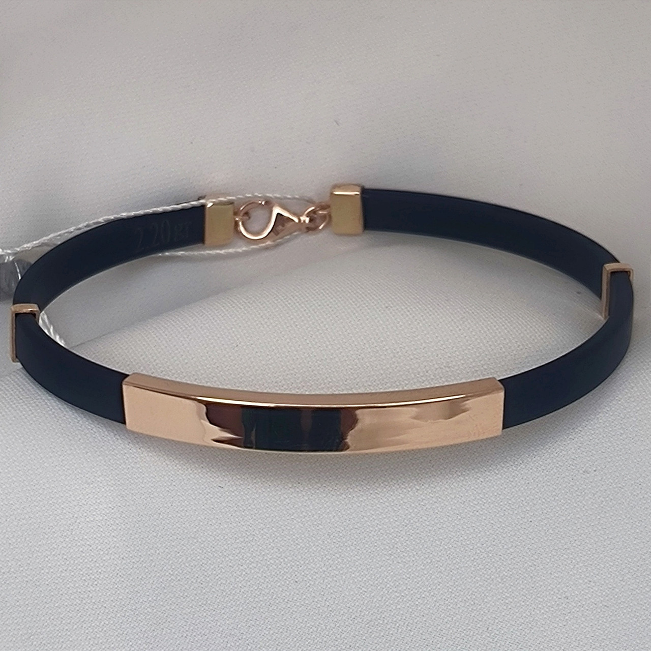 Каучуковий браслет зі вставкою золота 585 проби