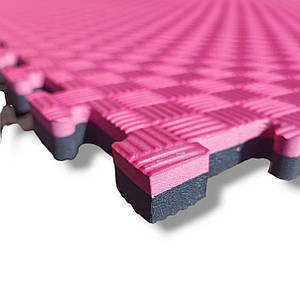 Спортивний мат (ТАТАМІ) EVA 1000х1000х20 мм червоно-чорний