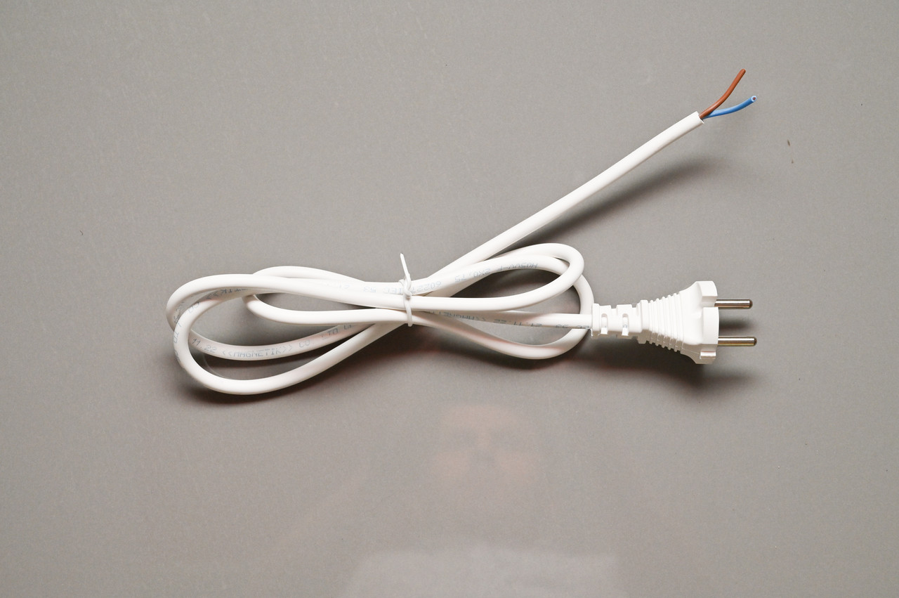 Мережевий шнур живлення для подовжувача С2.с1 Н05VV-F 2x0.75 (3,0м) біла BS, фото 1