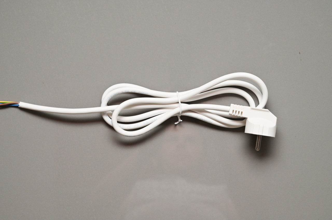 Шнур з вилкою С4.с1 К.4.1 Н05VV-F 3x1.5 (1,7м) білий BS, фото 1