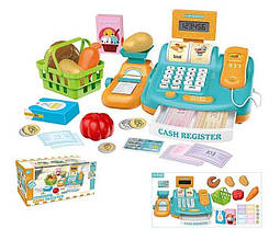 Дитячий ігровий касовий апарат 8353 А, зі сканером, вагами, грошима та товарами
