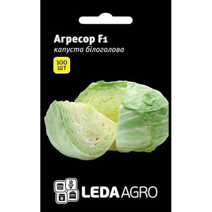 Насіння капусти Агресор F1/ Agressor F1, 100 насінин — середньо-пізня LEDAAGRO, фото 1