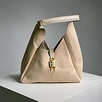 Кремовая женская сумка Givenchy G-Hobo Medium Leather