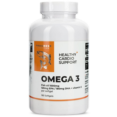 Вітаміни Омега 3 Progress Nutrition Omega 3 Fish Oil 1000 mg (180 капсул.), фото 1