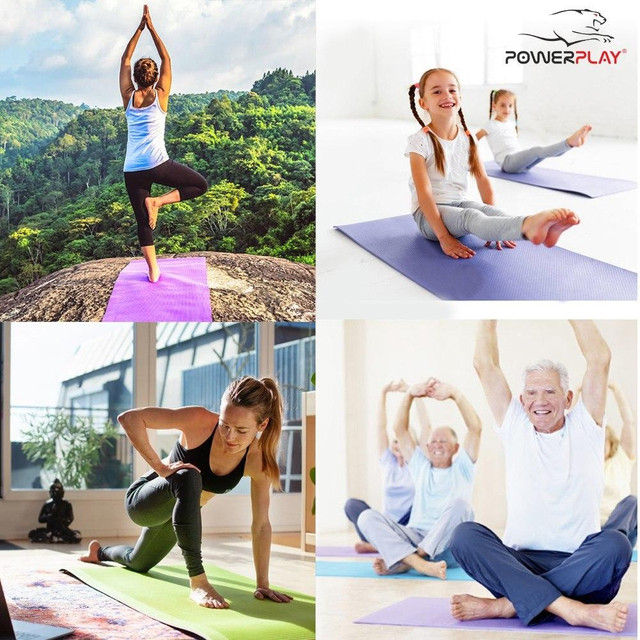 Килимок для йоги та фітнесу PowerPlay 4010 PVC Yoga Mat Рожевий (173x61x0.6) 5 4965894783 w640 h2048 2864461891 w640 h640 2864461891