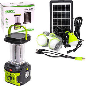 Комплект сонячної переносної електростанції Dat 24х15см , кемпінговий ліхтар 12х12х27см