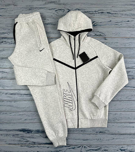 Мужской спортивный костюм Nike Найк теплый зимний с капюшоном серый fms ...