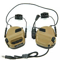 Тактичні навушники EARMOR M32Н Coyote з кріпленням SND