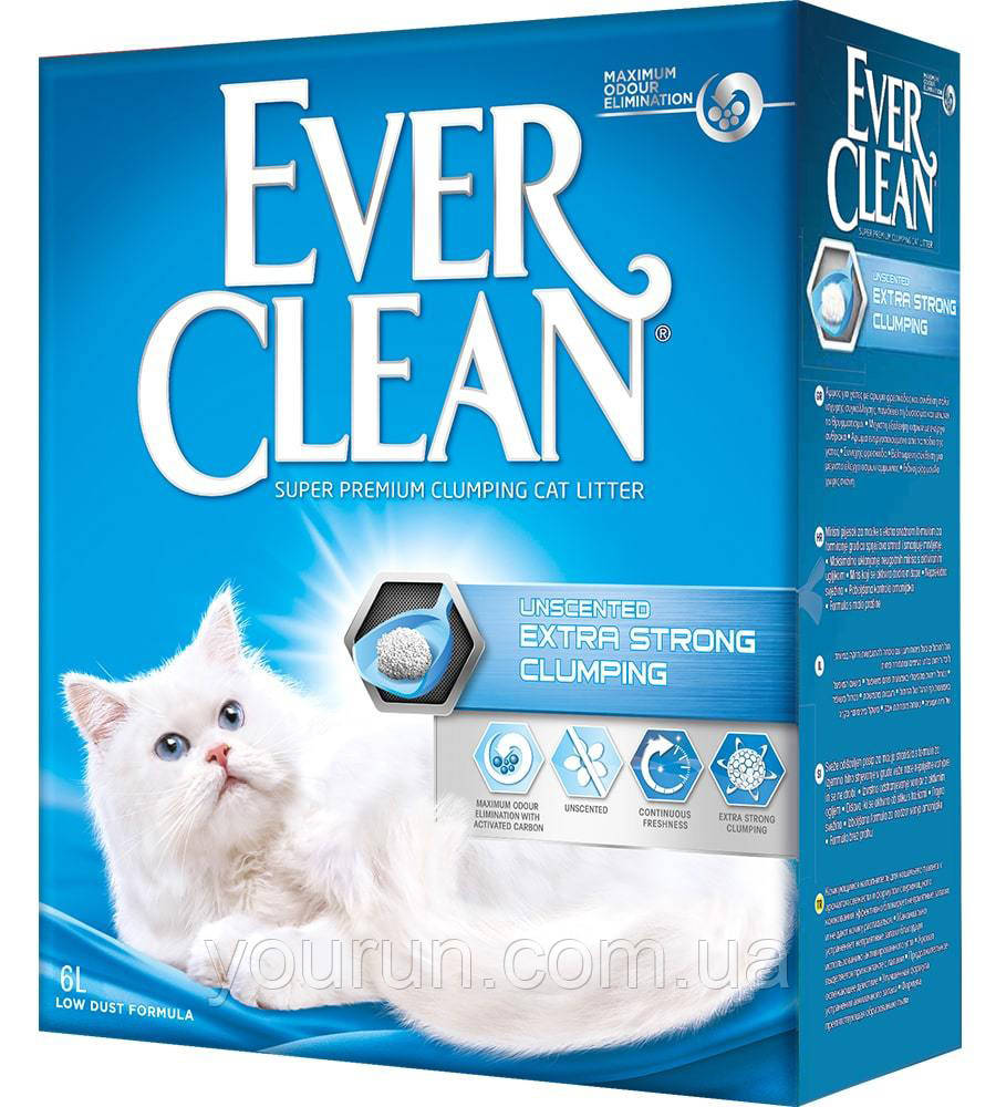 Ever Clean (Евер Клін) Extra Strong Наповнювач грудкується для котячого туалету без аромату 10 л, фото 1