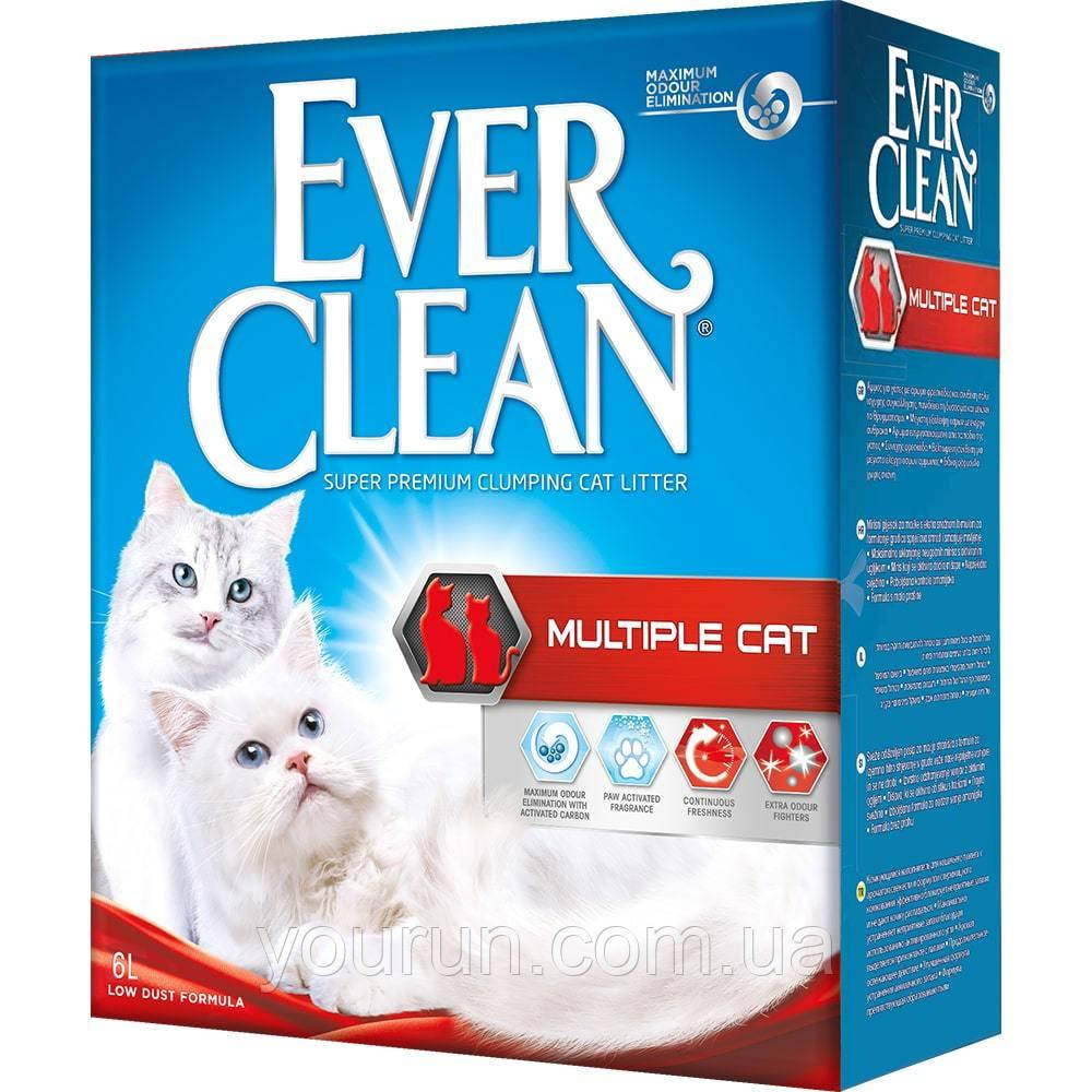 Ever Clean (Евер Клін) Multiple Cat Наповнювач грудкується для котячого туалету з гранулами силікагелю 10 л, фото 1