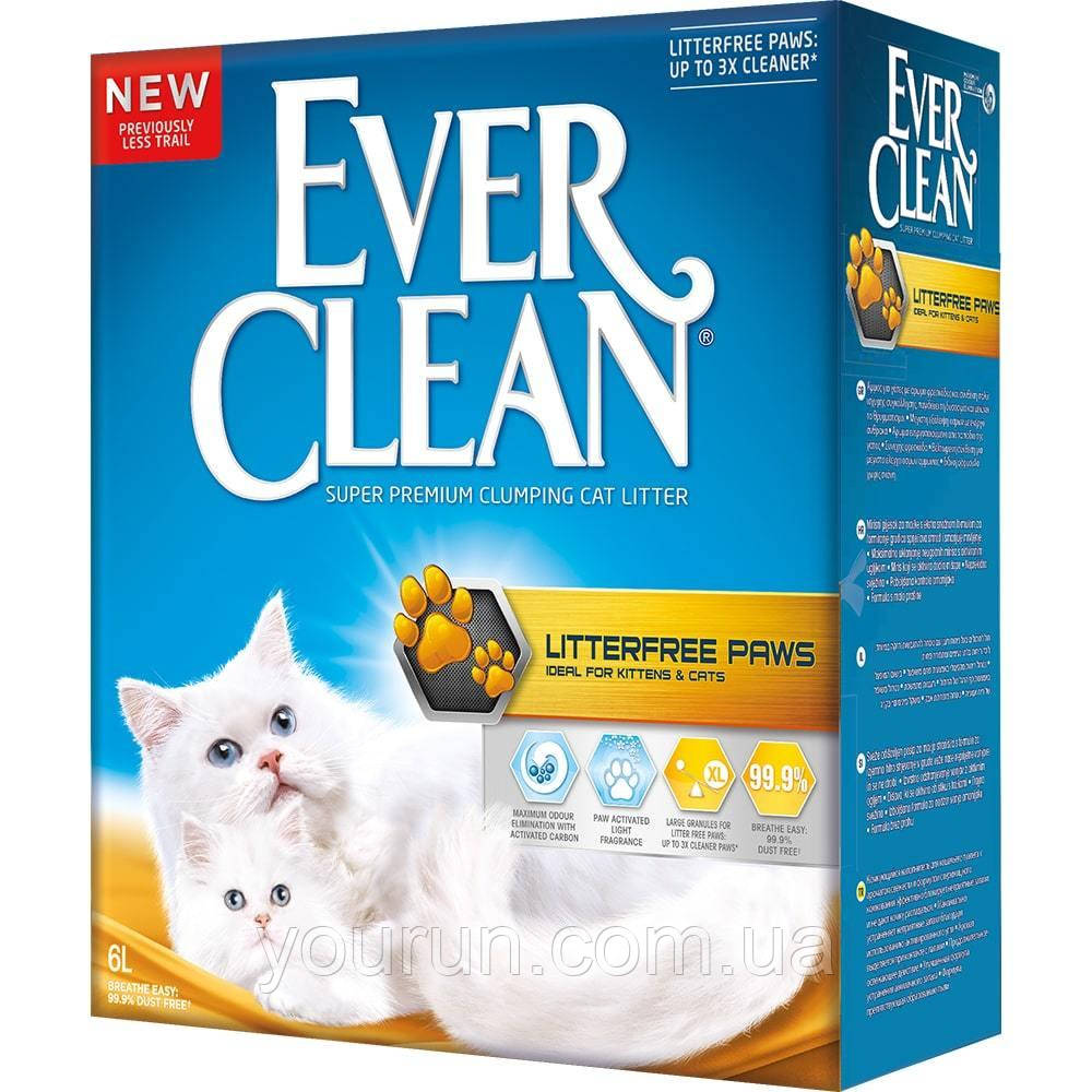 Ever Clean (Евер Клин) Less Trail Наповнювач грудкується для котячого туалету для довгошерстих кішок 10 л