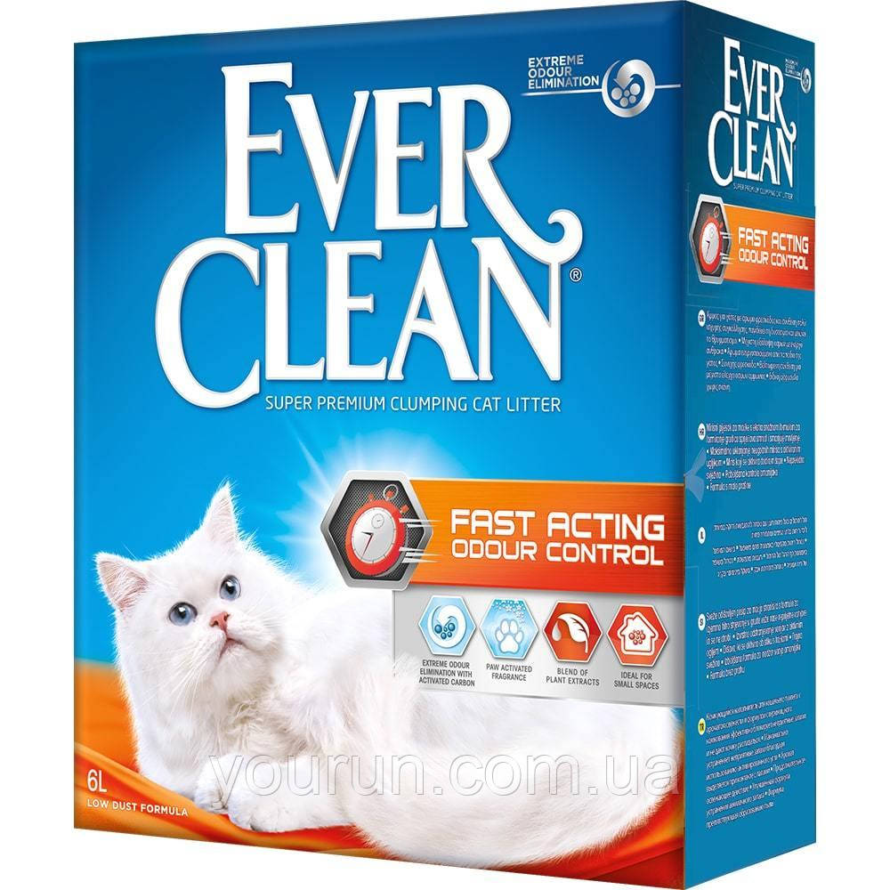 Ever Clean (Евер Клін) Fast Acting Наповнювач грудкується для котячого туалету з активованим вугіллям 10 л