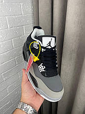 Чоловічі кросівки Air Jordan 4 Retro Fear Pack Black Grey (с мехом) 626969-030, фото 4