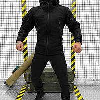 Тактический костюм SoftShell black Police черный, форма софтшел весна-осень для силовых структур