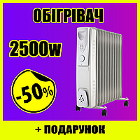 Електричний побутовий оливний нагрівач, потужний радіатор для дому 11 секцій Volt Polska COMFORT 2500W