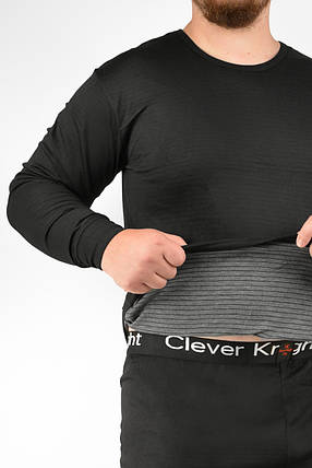 Термобілизна чоловіча Коммплект термобілизни кофта + підштанники 5XL-7XL Чорний колір, фото 1