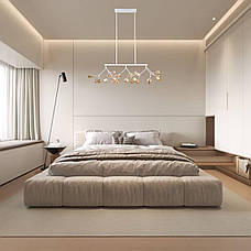 Біла люстра з скляних пелюсток на 27 ламп Petals (918-LP264-27 WH+BR), фото 3