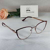 -1.0 Готові мінусові жіночі окуляри для зору кішечки вишневий